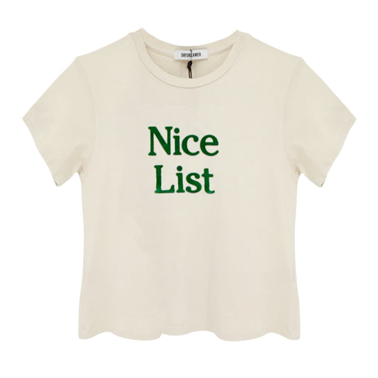 DAYDREAMER Nice List Vintage Tee in Dirty White M