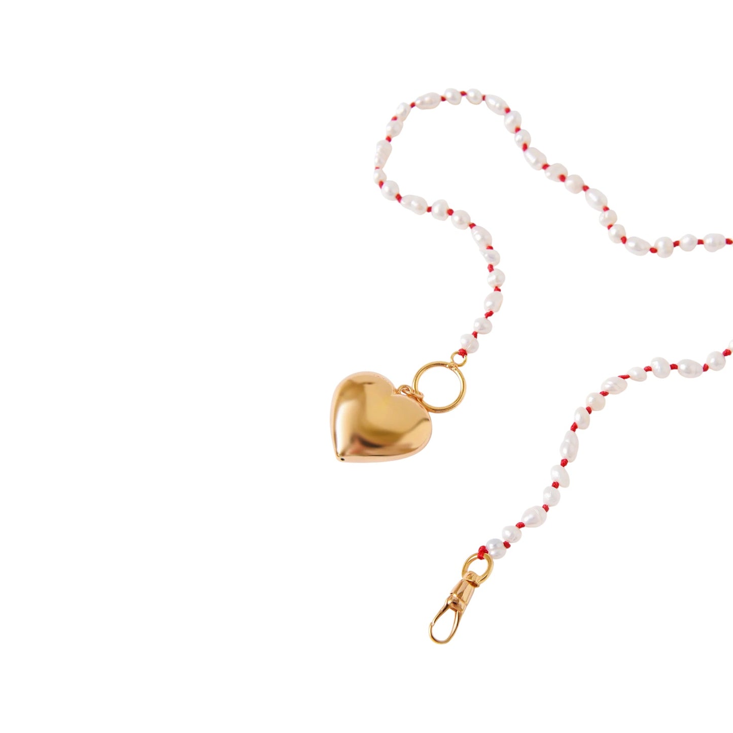 MAISON IREM Big Heart Necklace Pearl & Gold