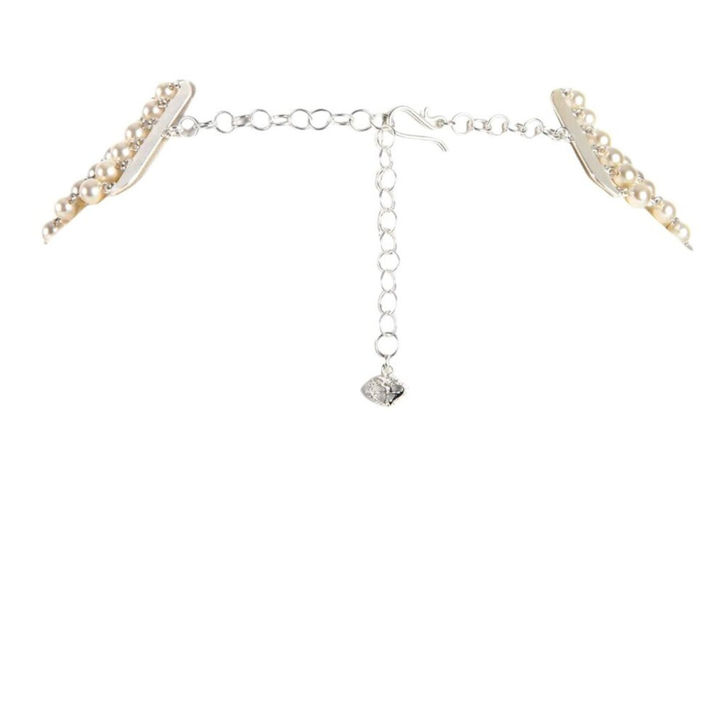 VIRGINS SAINTS & ANGELS VSA La Queen Collar Pearl & Silver 17.75" Virgins Saints & Angels
