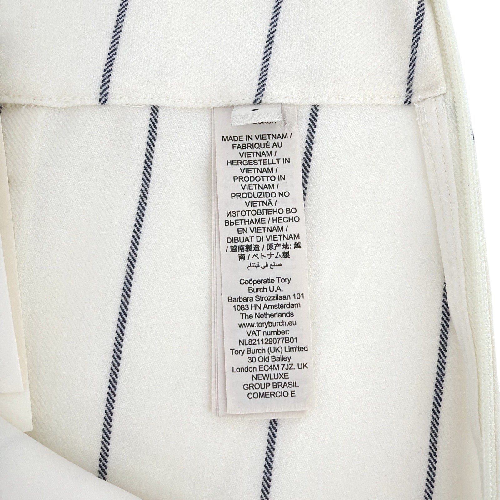 TORY BURCH Wool Performance Golf Skirt in New Ivory Light Stripe 2|XS Tory Burch