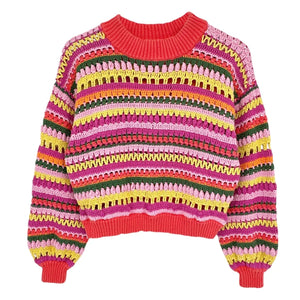 FARM RIO Fruit Dream Crochet Sweater XS
