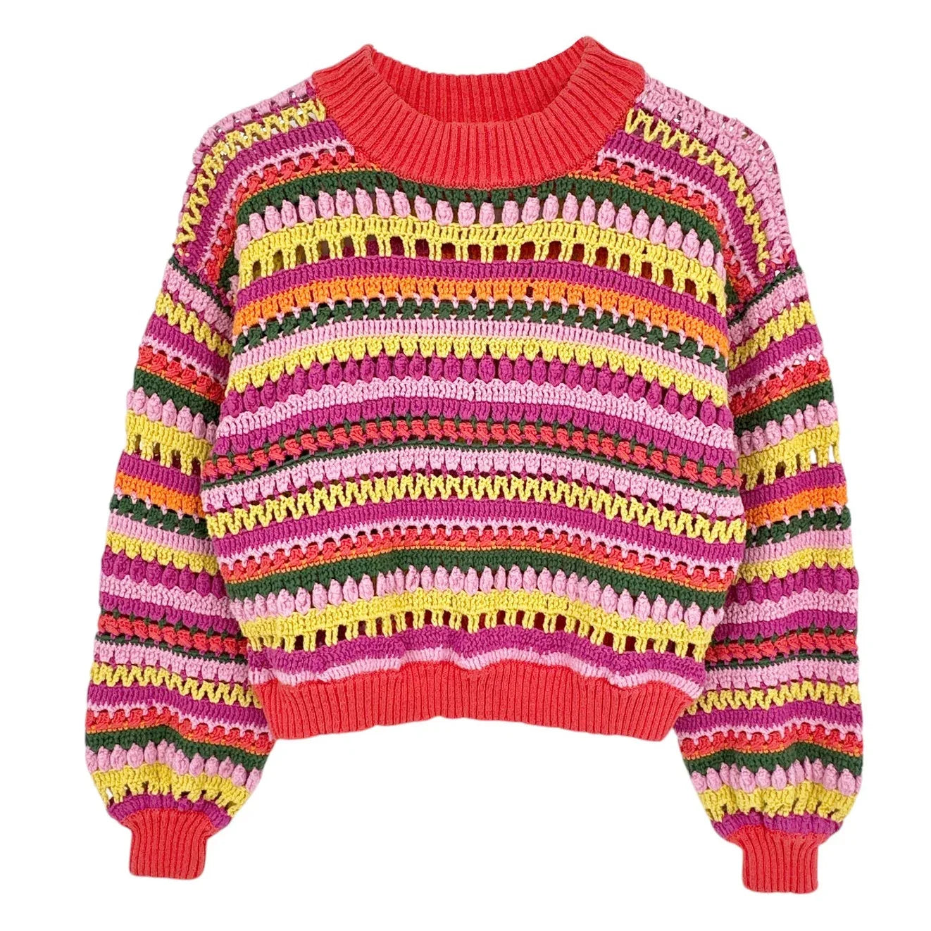 FARM RIO Fruit Dream Crochet Sweater XS - flyKAMP