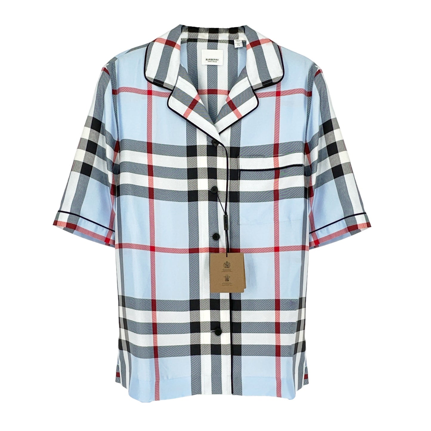 BURBERRY Tierney Bowling Shirt Pale Blue XS