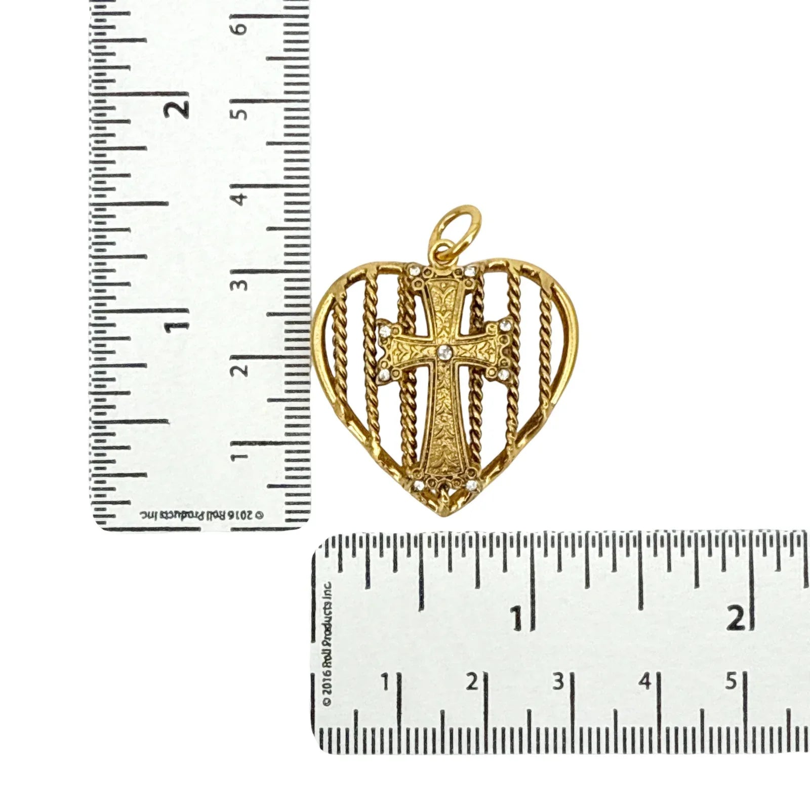 VIRGINS SAINTS & ANGELS VSA Caged Heart Cross Charm - flyKAMP