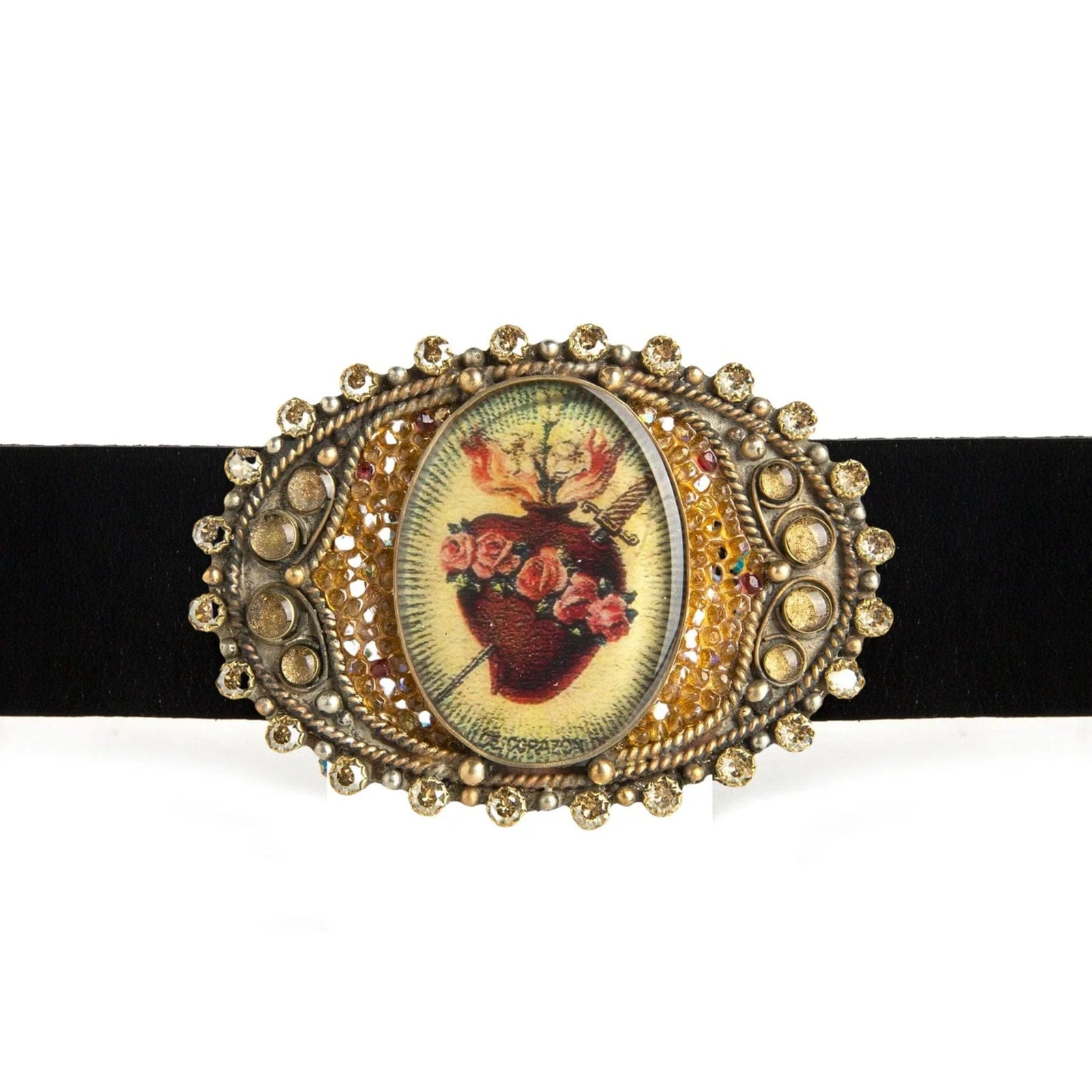 VIRGINS SAINTS & ANGELS VSA Goddess Image Buckle Sacred Heart Virgins Saints & Angels