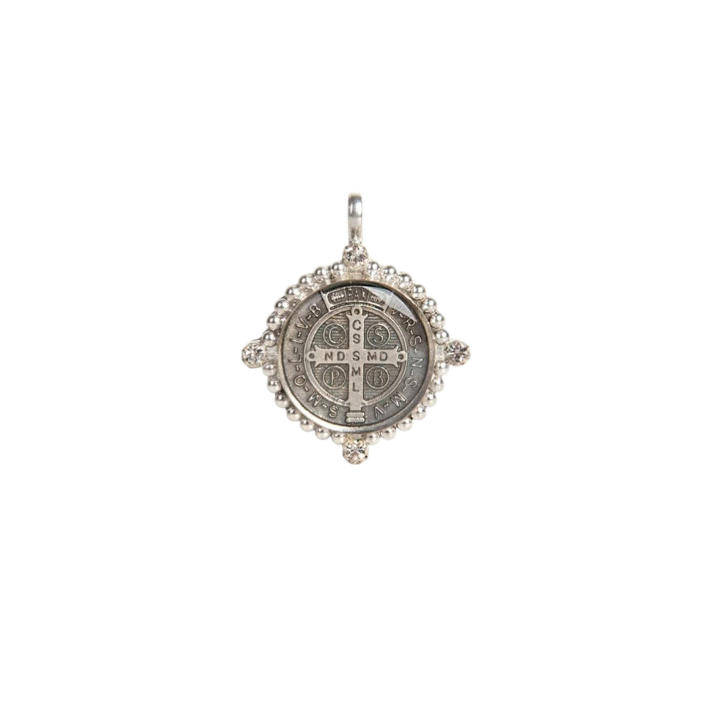 VIRGINS SAINTS & ANGELS VSA Bespoke San Benito Medallion in Silver Virgins Saints & Angels