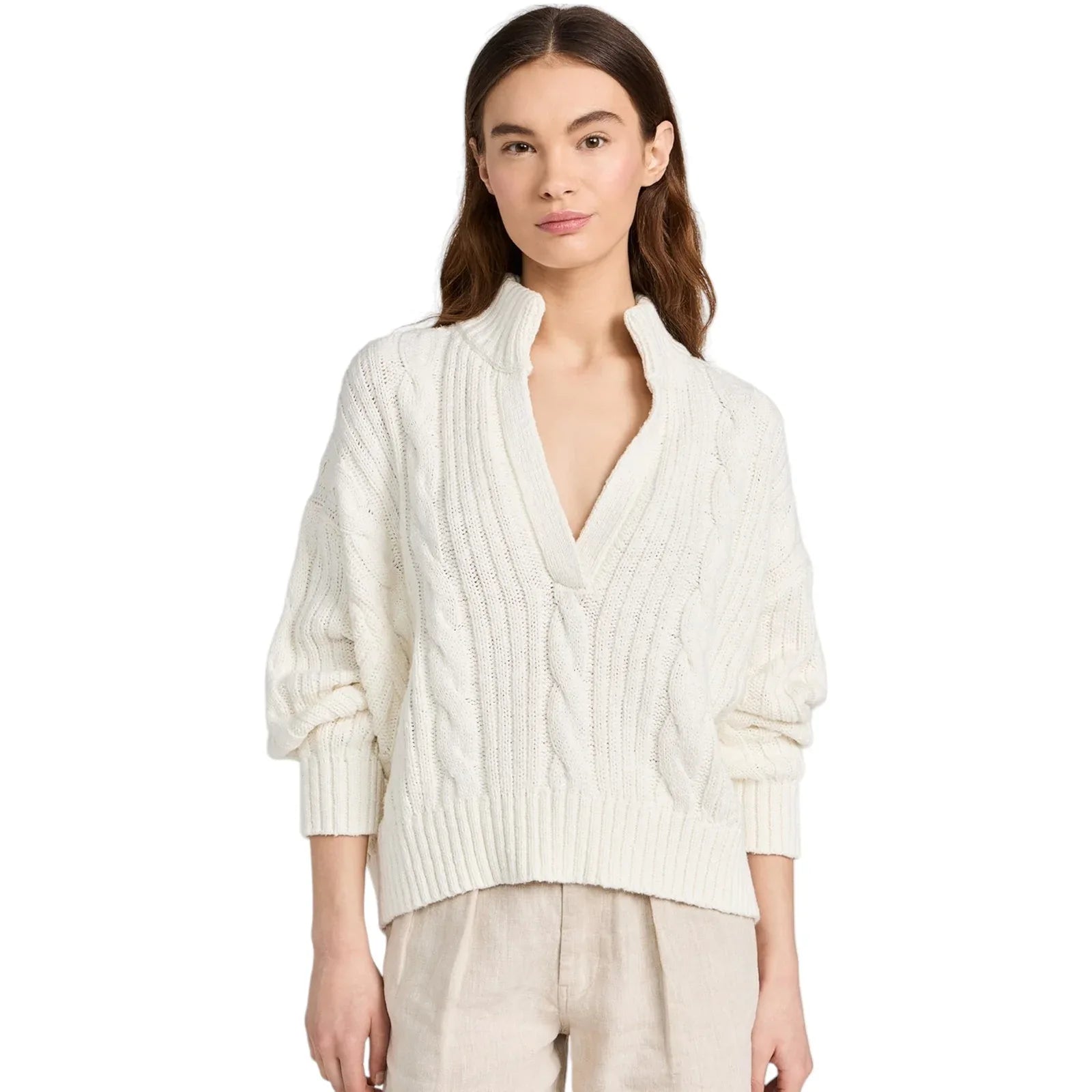 DENIMIST Split Neck Cable Sweater XXS - flyKAMP
