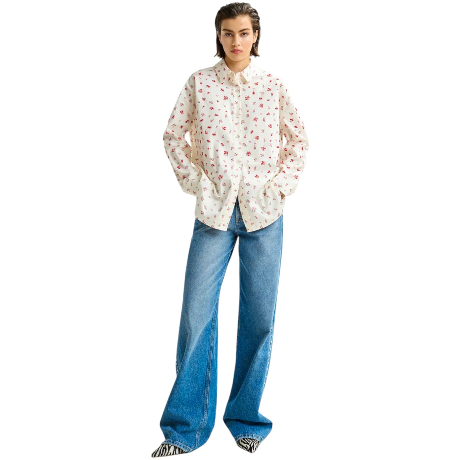 ESSENTIEL ANTWERP Ililly Floral Print Oversized Shirt XS Essentiel Antwerp