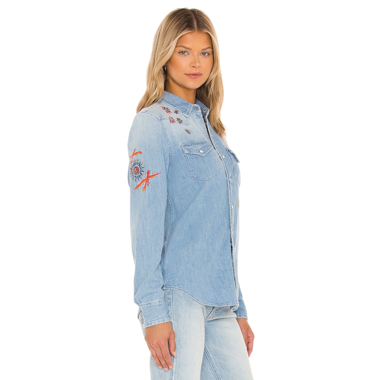 MOTHER All My Exes Denim Shirt in Let's Be Pacific XS Mother