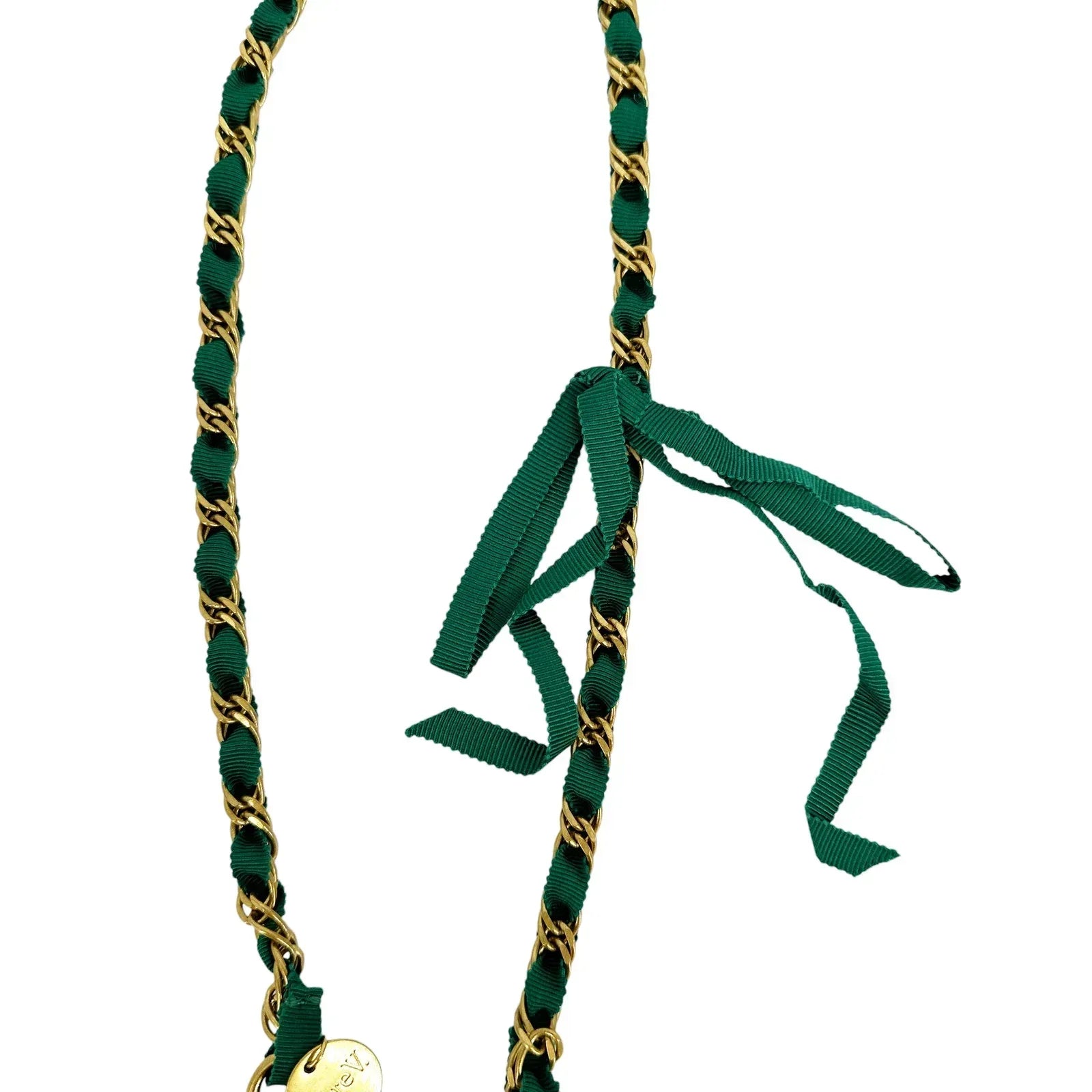 CLARE V. Shoulder Strap in Fern Grosgrain Chain - flyKAMP