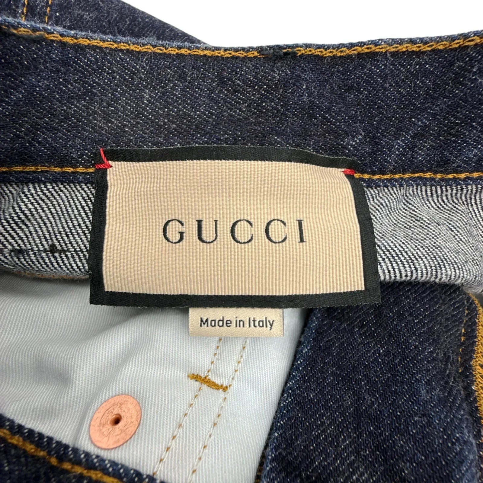 GUCCI Denim Pants with GG Supreme Canvas Cuff 24 - flyKAMP