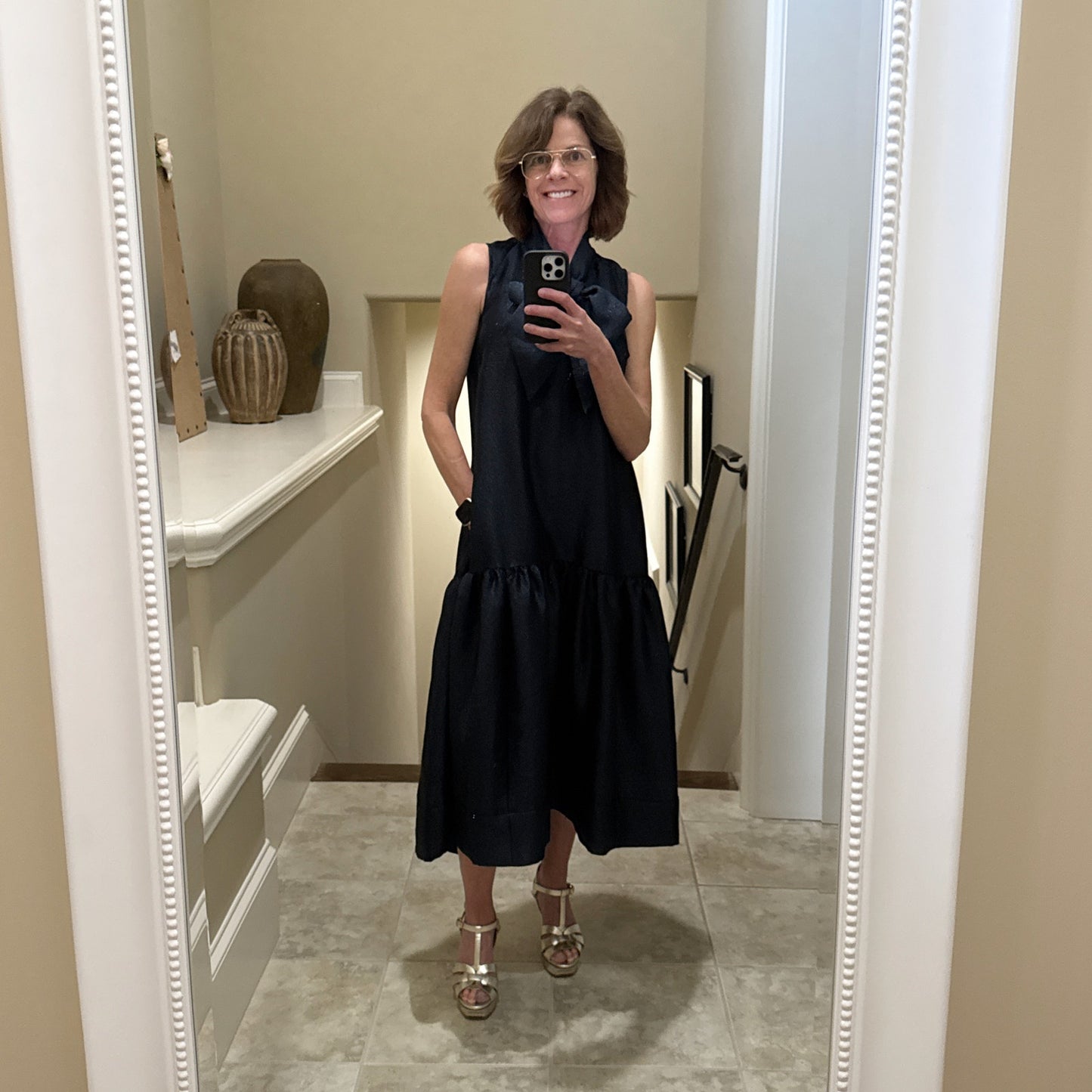 ME+EM Evening Halter Neck Midi Dress in Ink Blue UK6|US2|EU34|XS