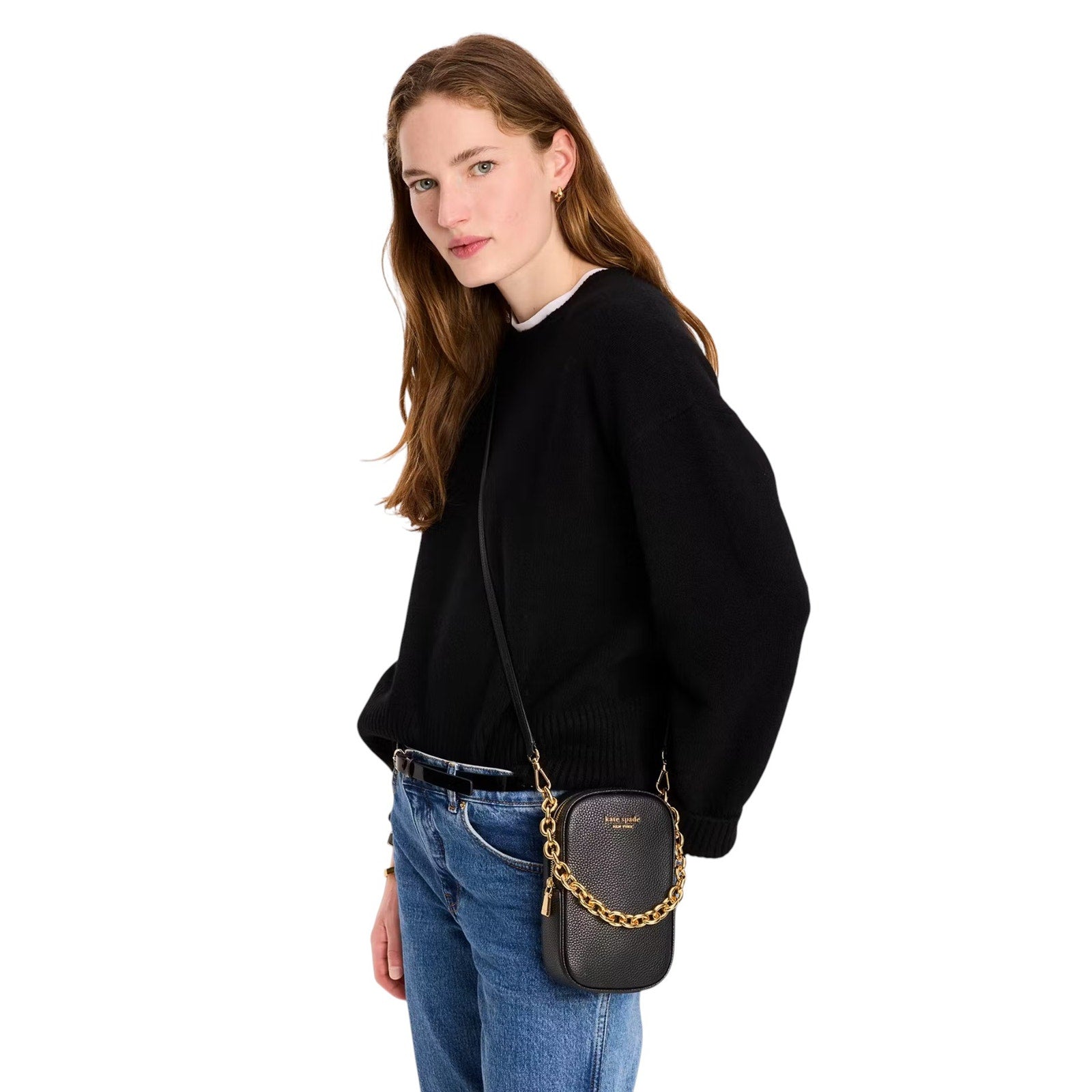 KATE SPADE New York  Jolie Chain Phone Crossbody in Black Kate Spade New York