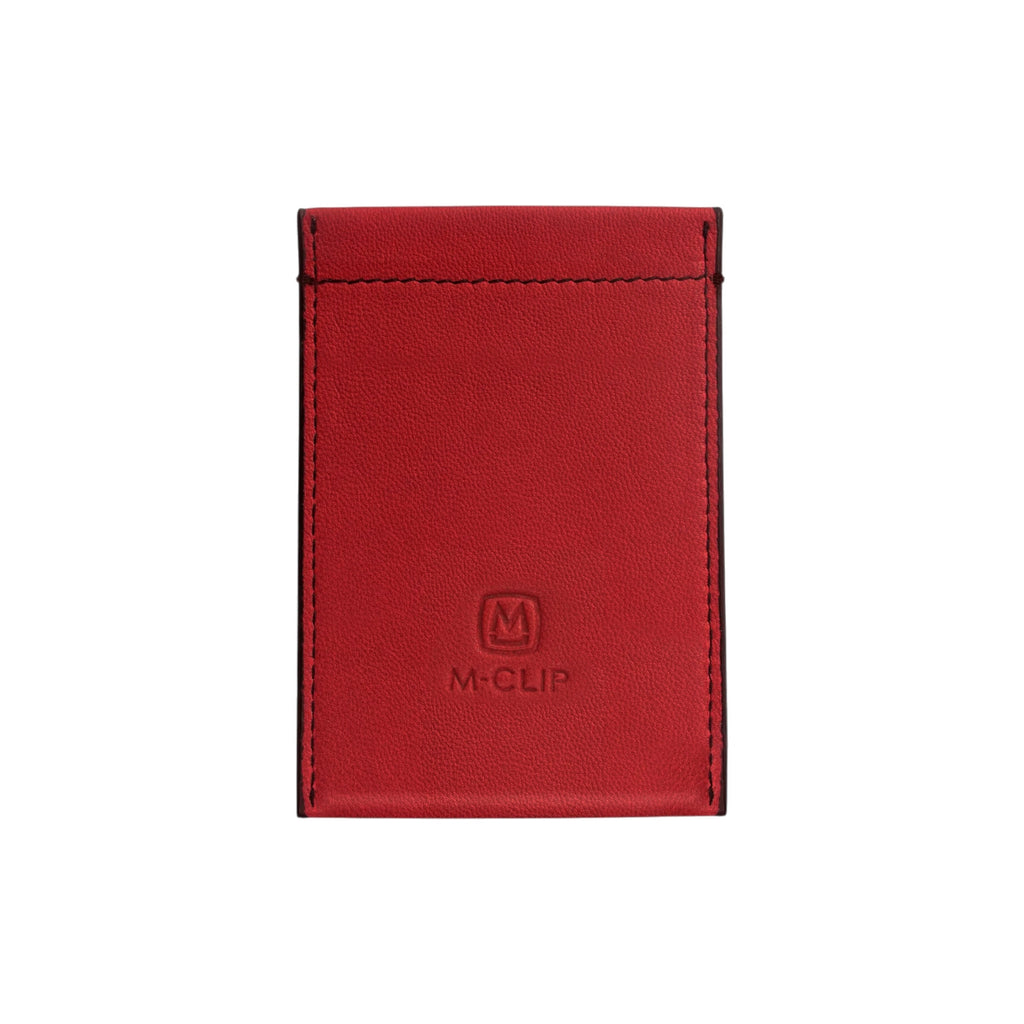 M-CLIP Leather RFID Case Vertical in Red M-Clip