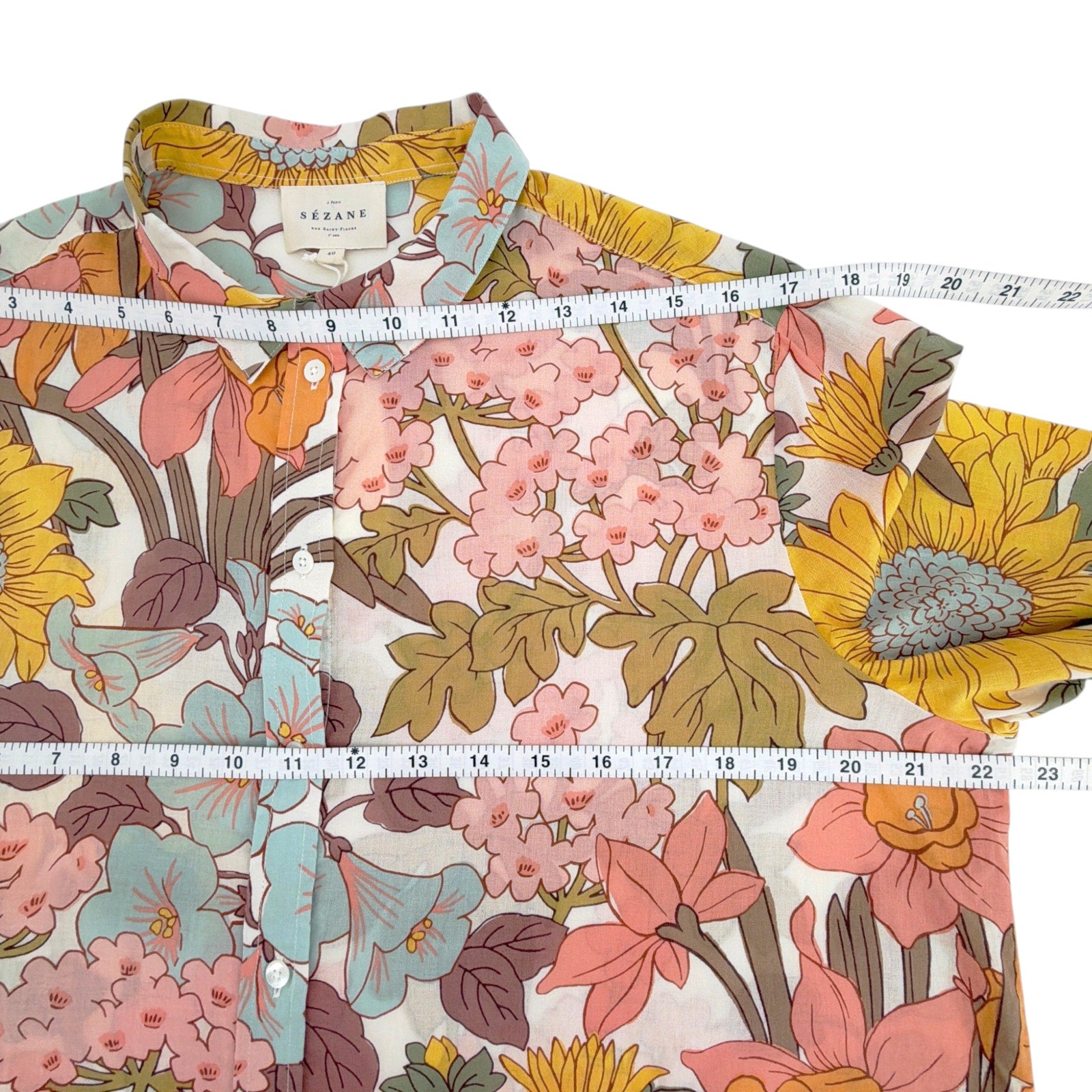 SEZANE Chemise Pierro Shirt in 70's Boho FR40|US8|L Sézane