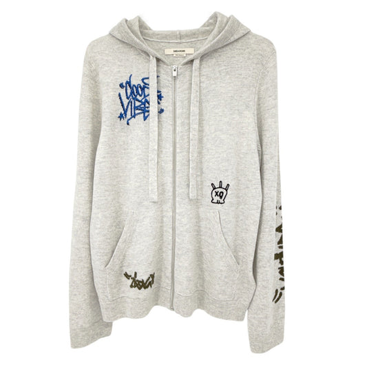 ZADIG & VOLTAIRE Clash Jormi Cashmere Blend Cardigan Grey XS
