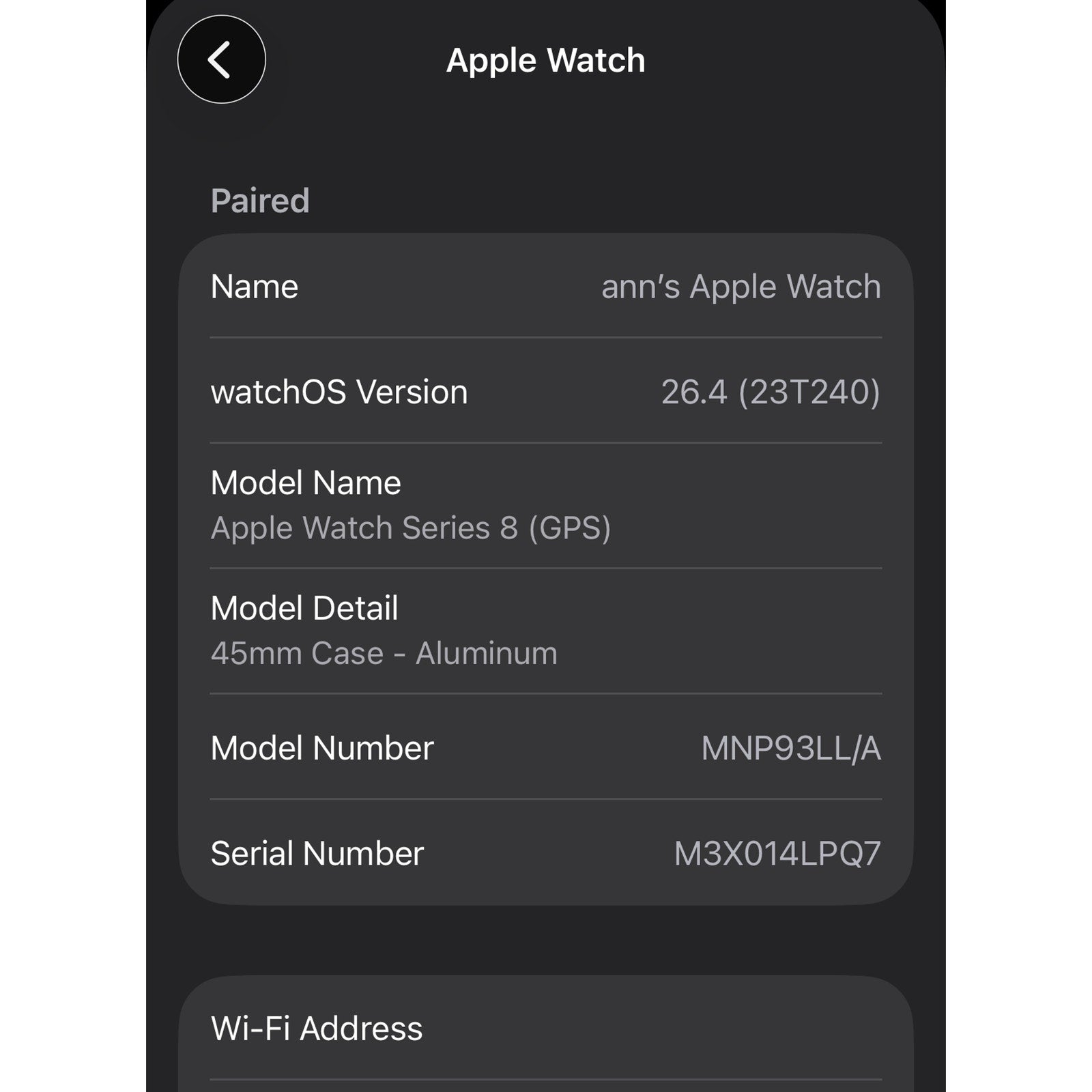 APPLE Watch Series 8 GPS 45mm Starlight Aluminum Case Apple