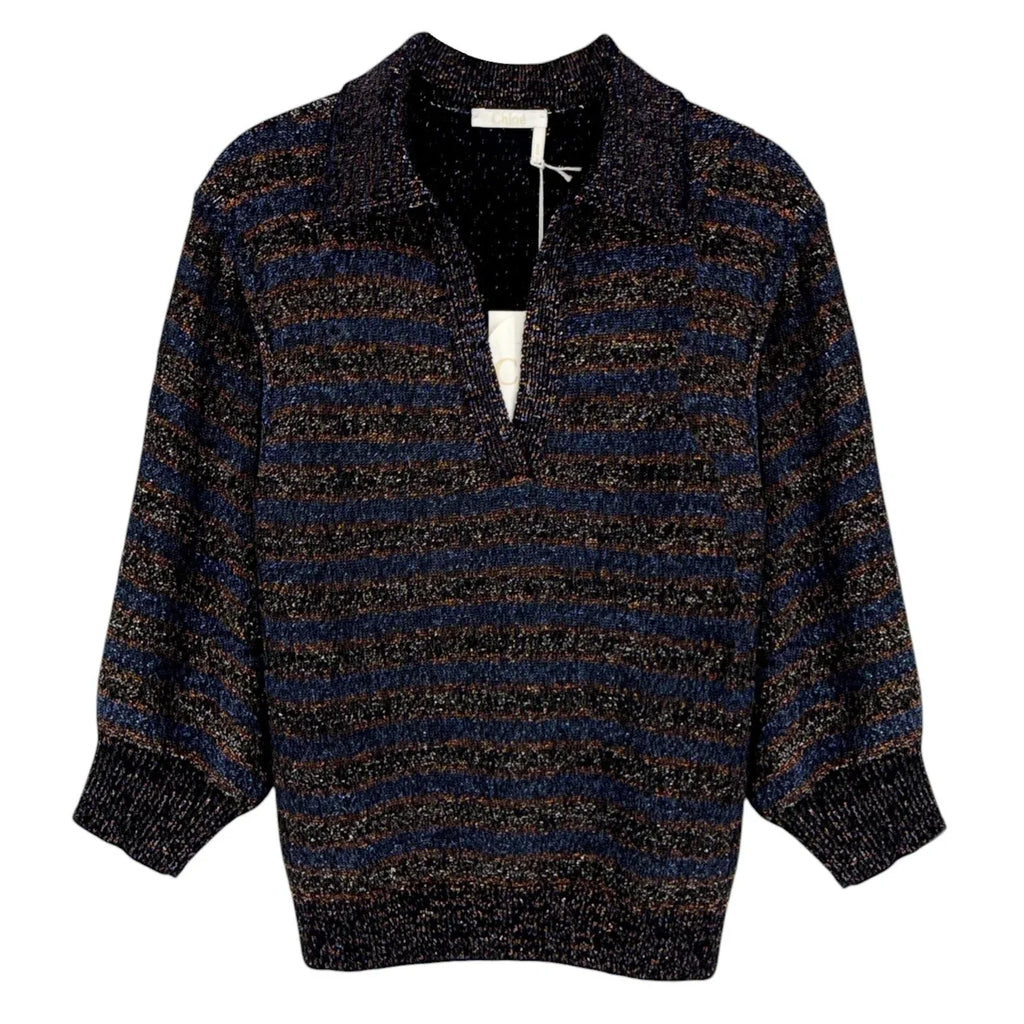 CHLOE Lurex Polo Sweater M - flyKAMP