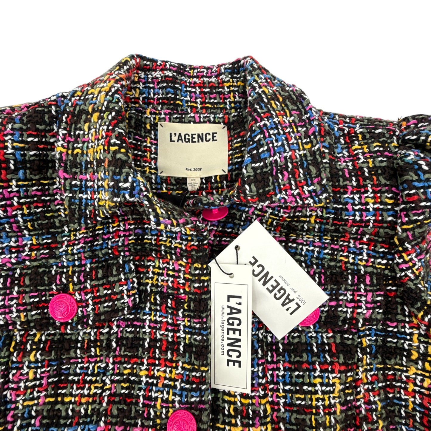 L'AGENCE Kasey Tweed Jacket in Black Multi S
