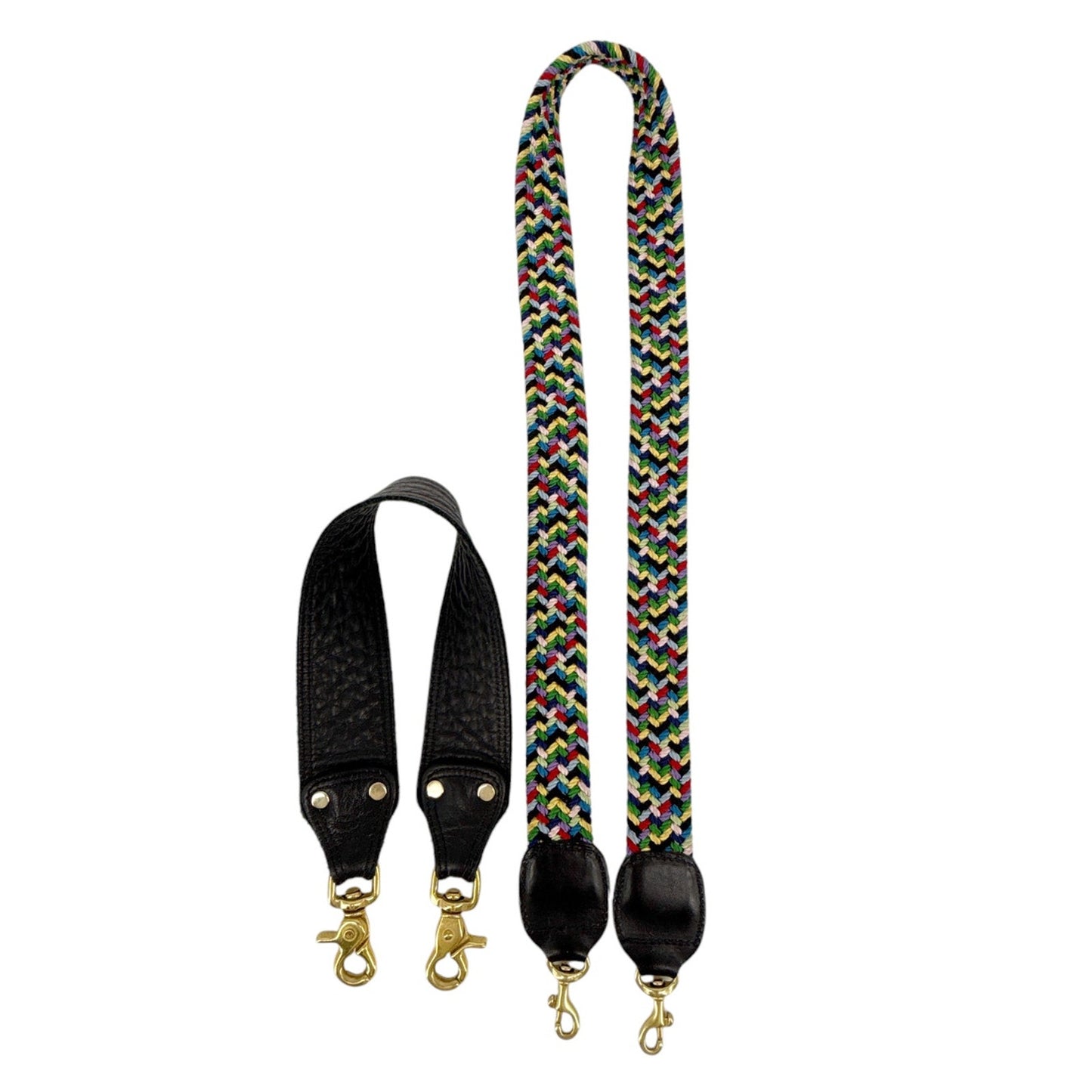 CLARE V. Moyen Messenger in Relaxed Black with Braided Crossbody Strap