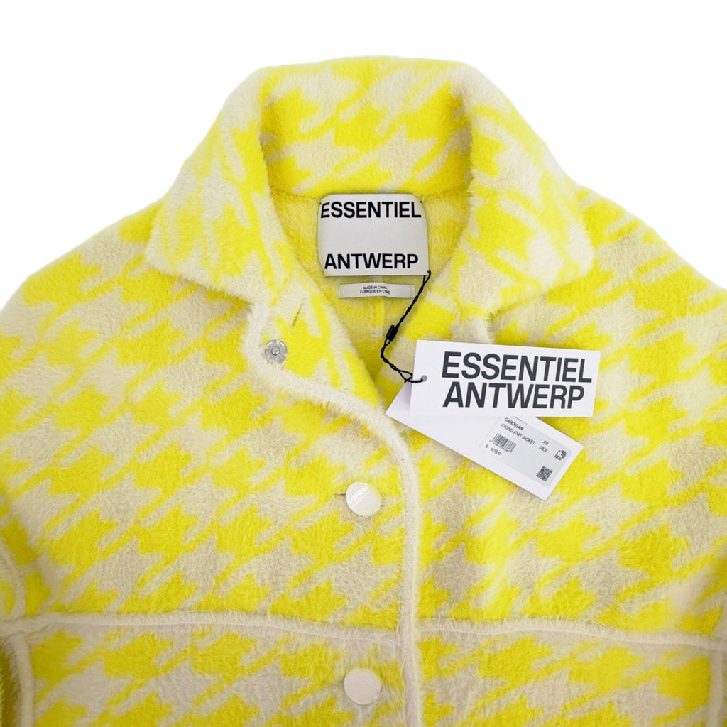 ESSENTIEL ANTWERP Joking Knit Jacket Cardigan in Lemon Squeeze XS Essentiel Antwerp