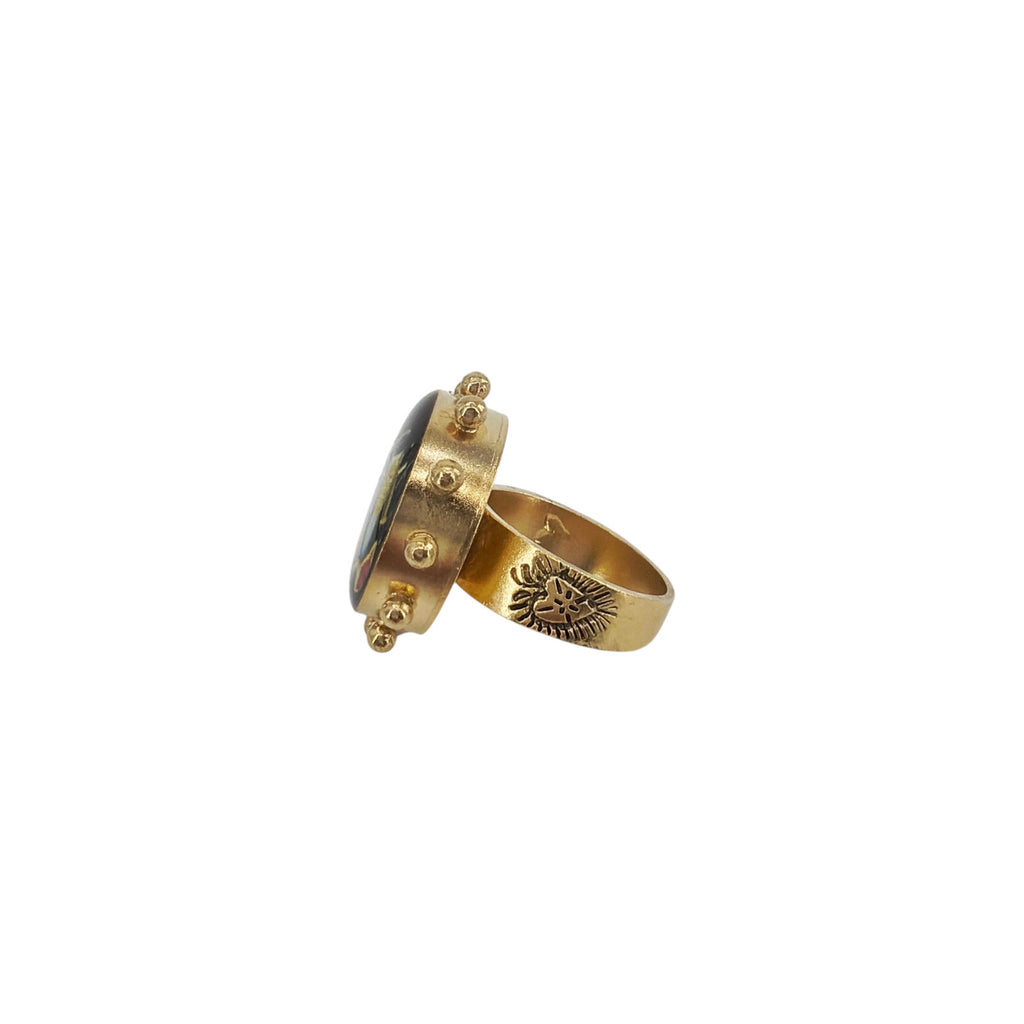 VIRGINS SAINTS & ANGELS VSA Heavenly "M" Ring in Gold 6 Virgins Saints & Angels