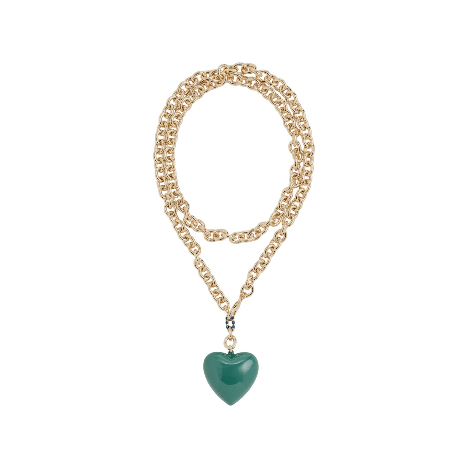 ROXANNE ASSOULIN The Big Puffy Heart Charm Necklace in Forest Roxanne Assoulin
