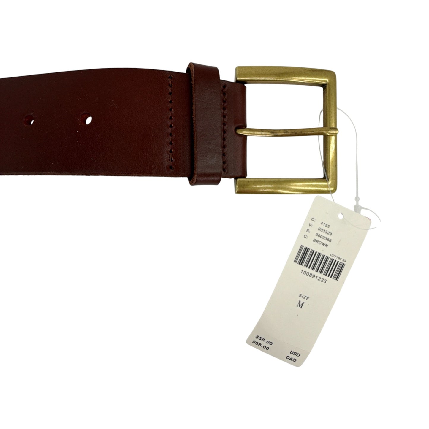 ANTHROPOLOGIE Adjustable Square Buckle Belt in Brown M