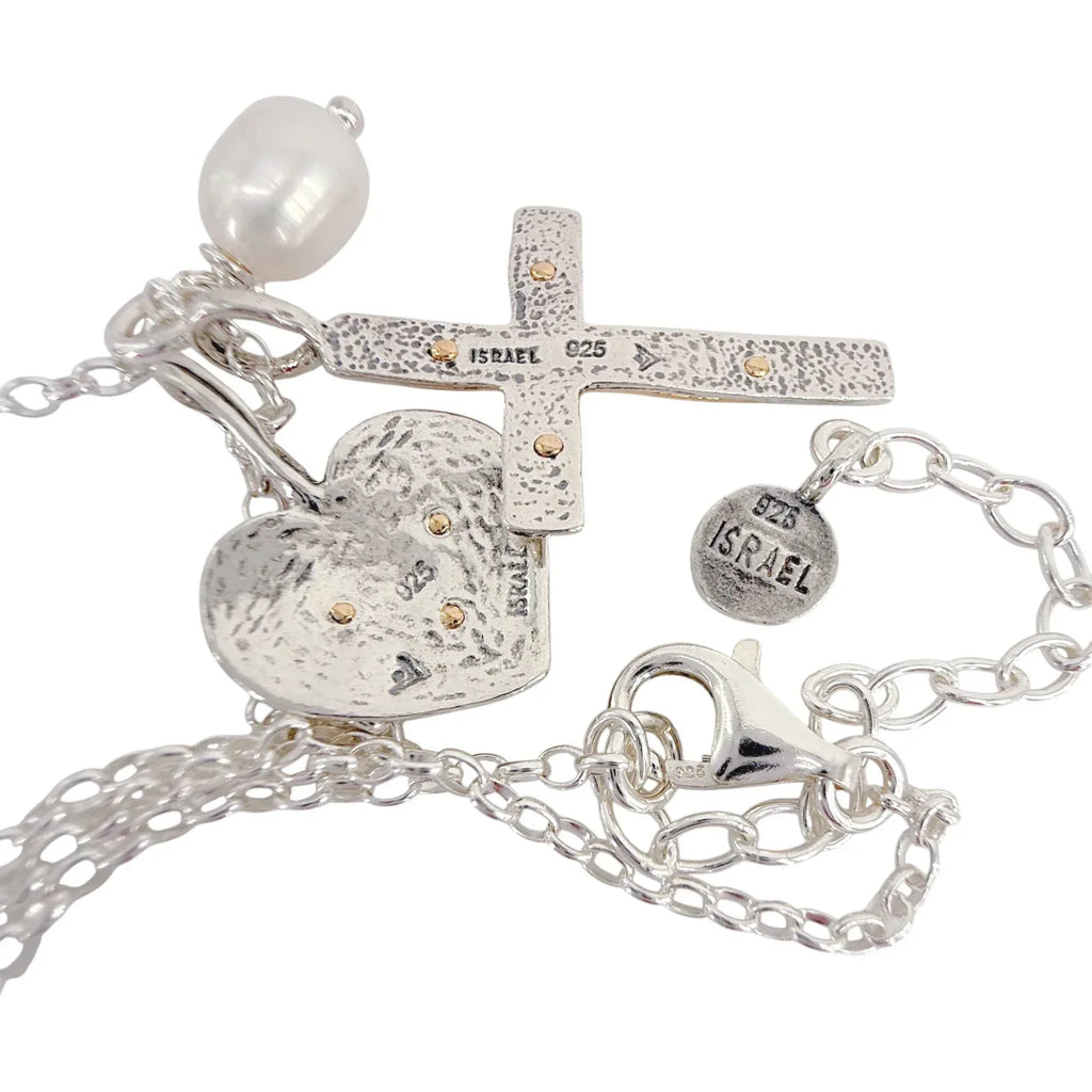 SILPADA Powerful Duo Necklace Gold Plate & Silver Pearl Necklace - flyKAMP