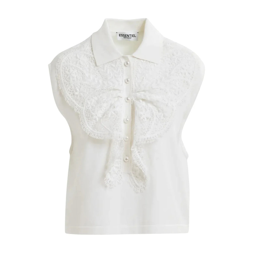ESSENTIEL ANTWERP Ihelly Sweater Top in Off-white S - flyKAMP