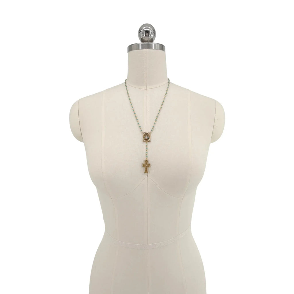 VIRGINS SAINTS & ANGELS VSA Retablo Guadalupe Rosary Necklace - flyKAMP