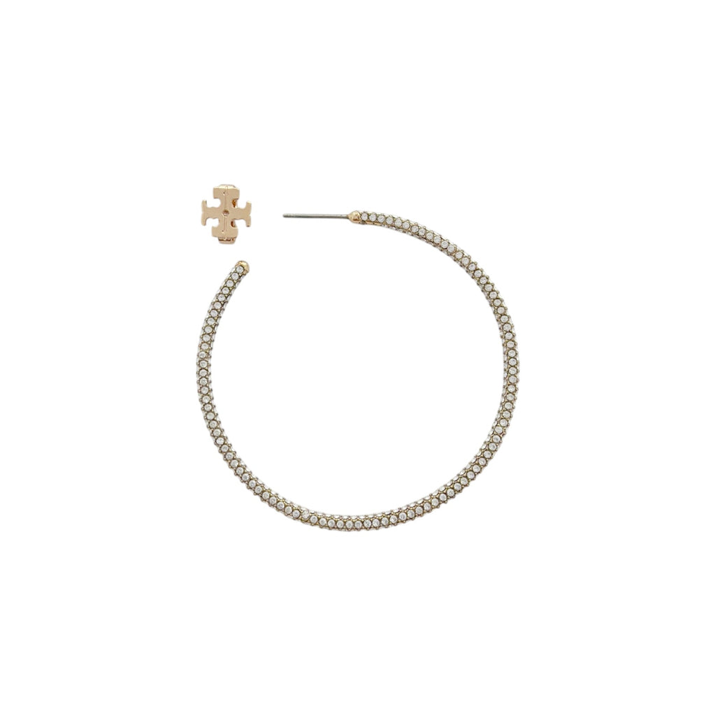 TORY BURCH Pavé Hoop Earrings Tory Burch