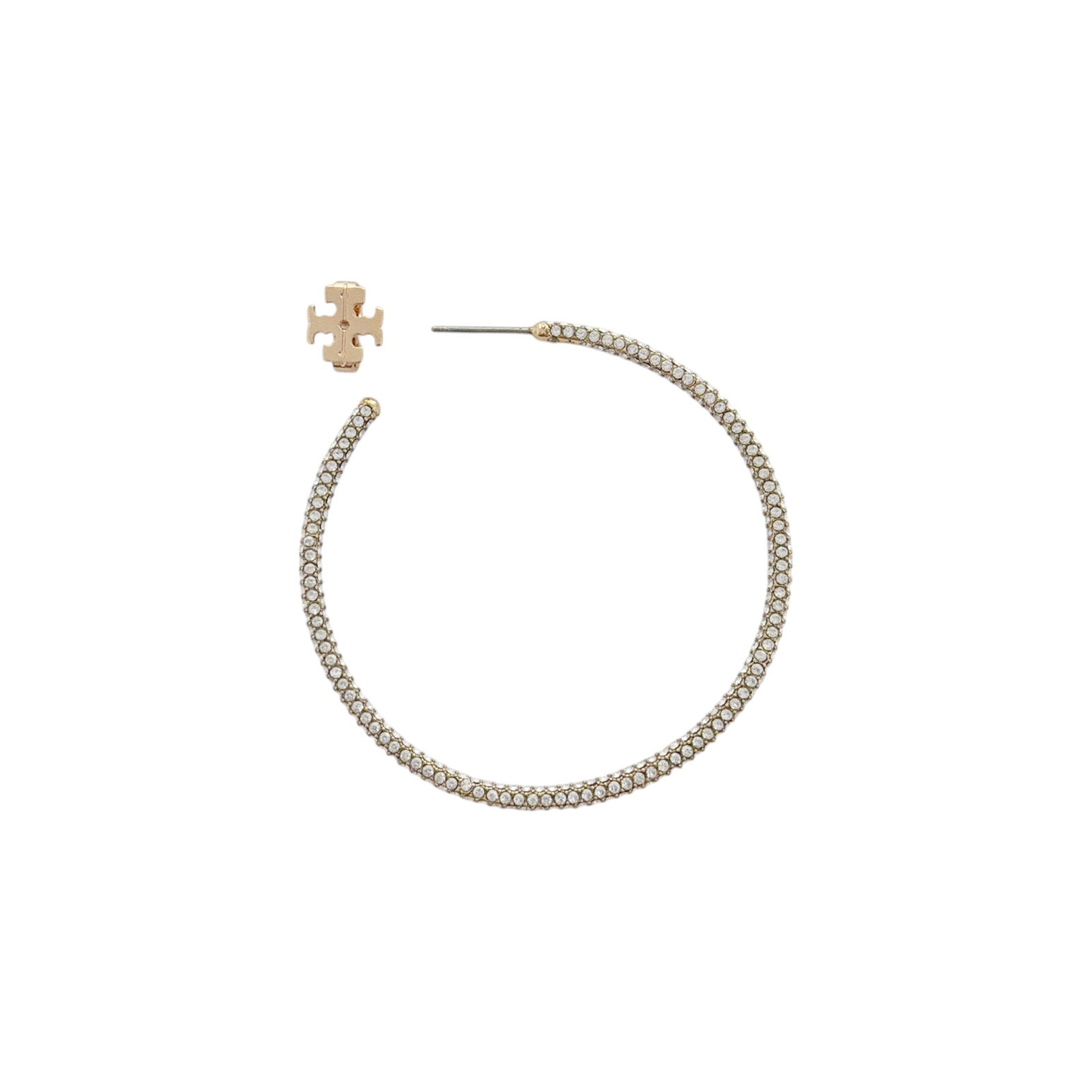 TORY BURCH Pavé Hoop Earrings Tory Burch