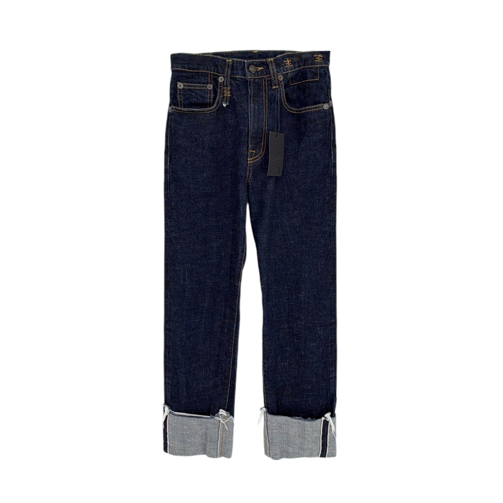 R13 Courtney Slim with Cuff in Indigo Rinse 25 R13