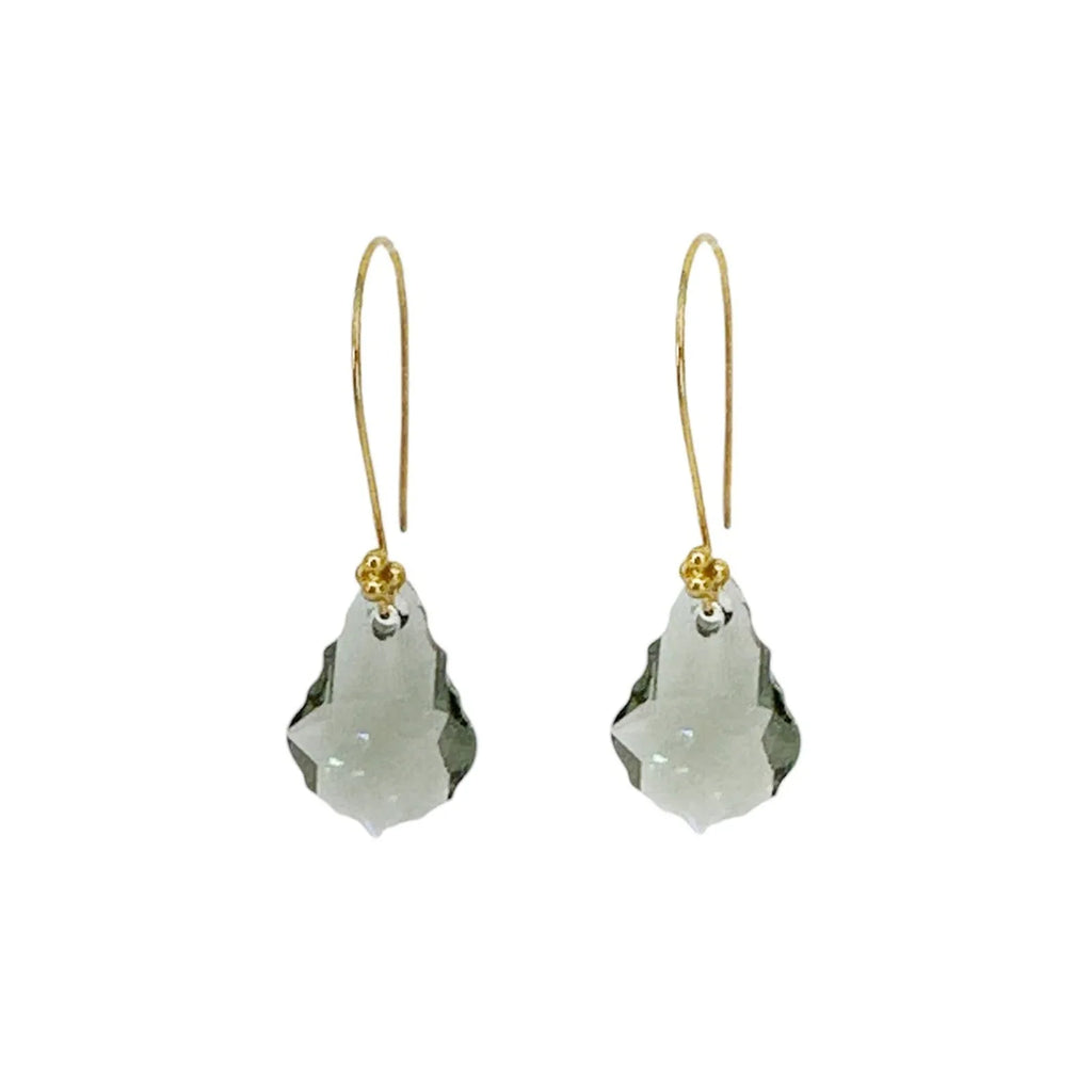 SWAROVSKI Crystal Black Diamond & Gold Vermeil French Wire Earrings - flyKAMP
