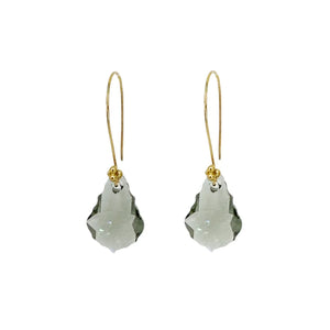 SWAROVSKI Crystal Black Diamond & Gold Vermeil French Wire Earrings