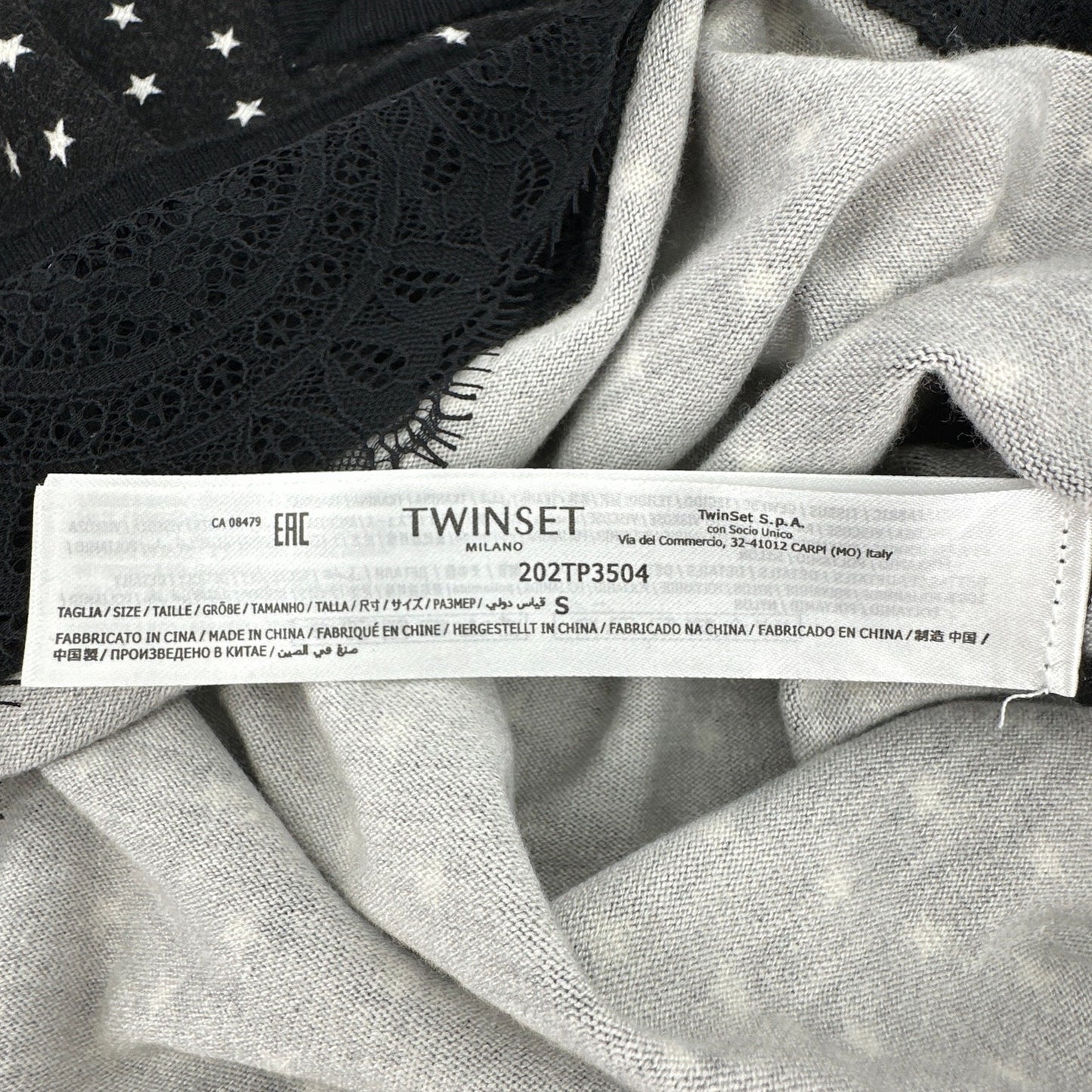 TWINSET Stars Patterned V-neck Sweater S