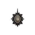 VIRGINS SAINTS & ANGELS VSA Oval Cloister Sacred Heart Charm in Gunmetal Virgins Saints & Angels