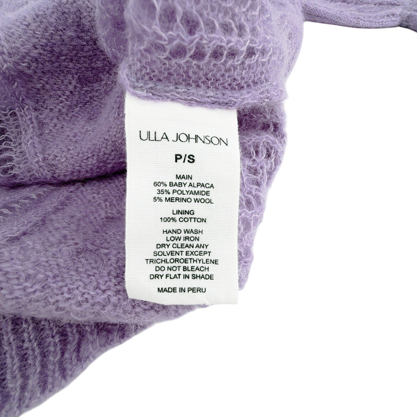 ULLA JOHNSON Mavis Alpaca Top in Lavender S Ulla Johnson