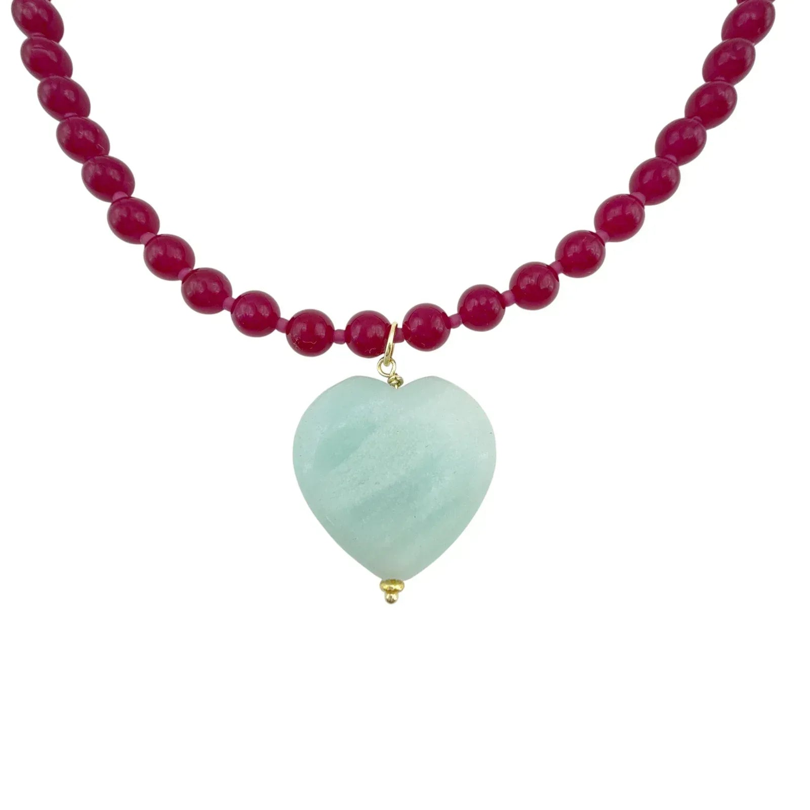 THE SILVER WREN Rylen Beaded Necklace in Pink and Amazonite - flyKAMP