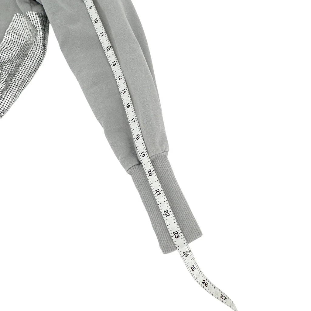PRIMP Sequin Zip Hoodie in Grey & Silver S - flyKAMP