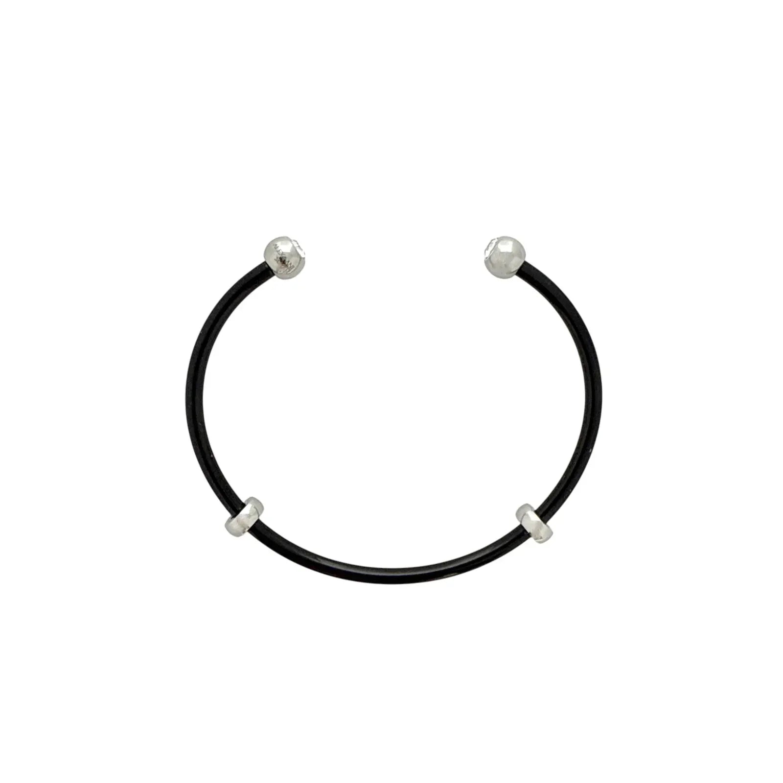ALEX+ANI Bezel Stone Enamel Cuff in Black - flyKAMP