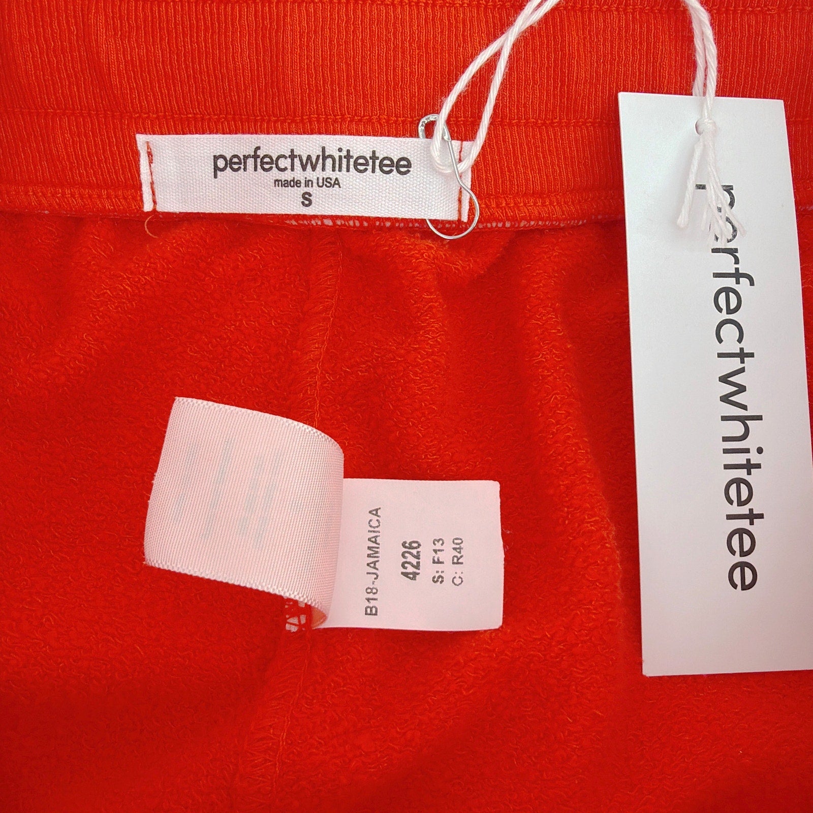 PERFECTWHITETEE Jamaica Beach Fleece Sweatpants in Tomato S perfectwhitetee