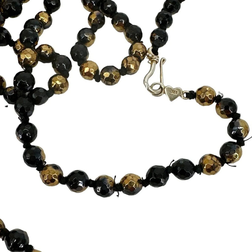 CHAN LUU Semi-Precious Necklace or Wrap Bracelet in Black & Gold - flyKAMP