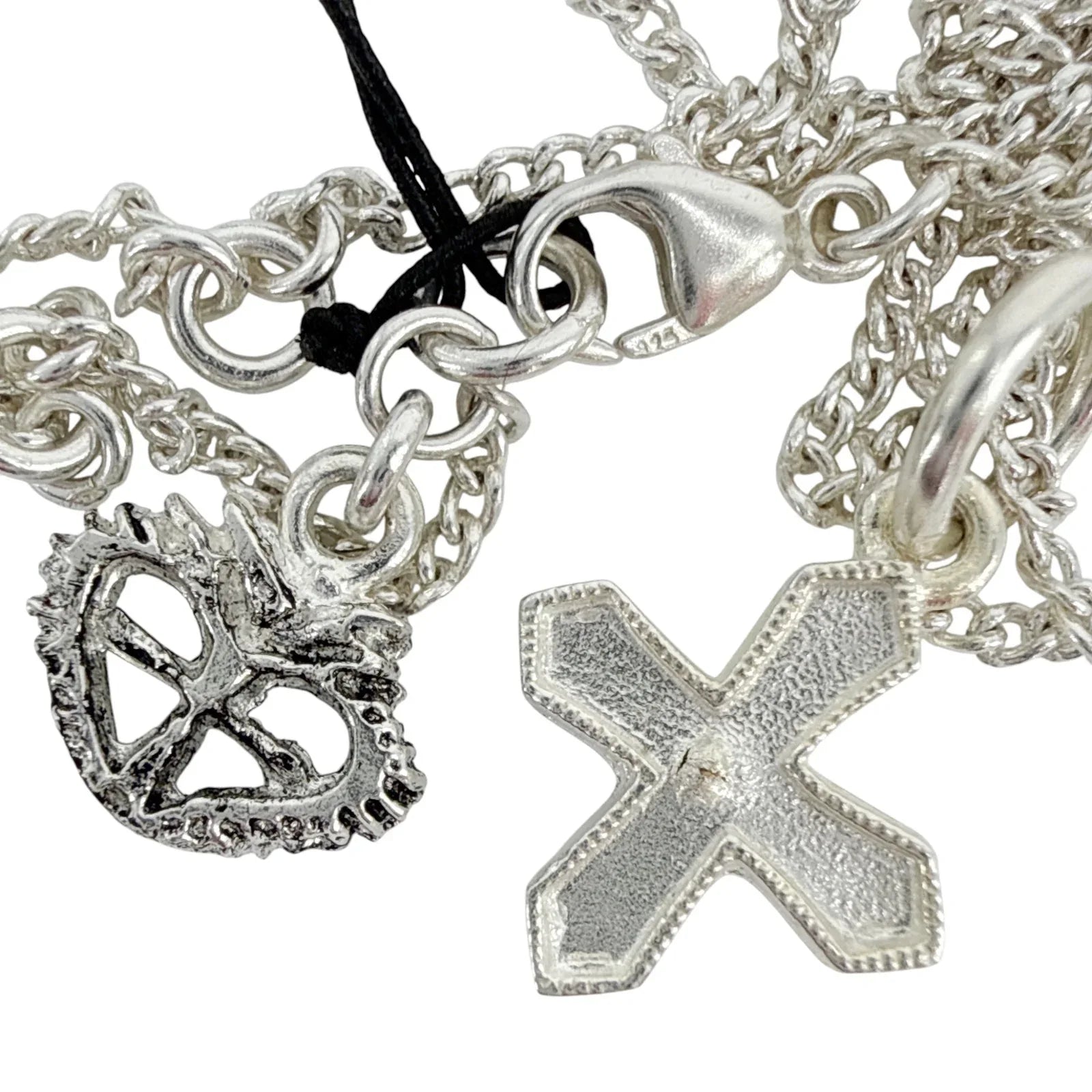 VIRGINS SAINTS & ANGELS VSA Peace Cross Charm Necklace in Silver - flyKAMP