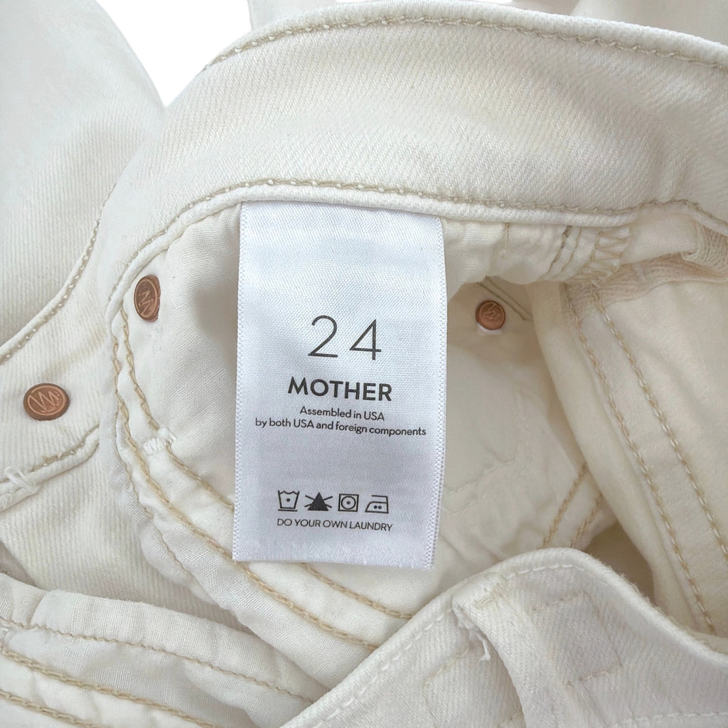 MOTHER The Insider Crop Step Fray in Cream Puffs 24 Mother