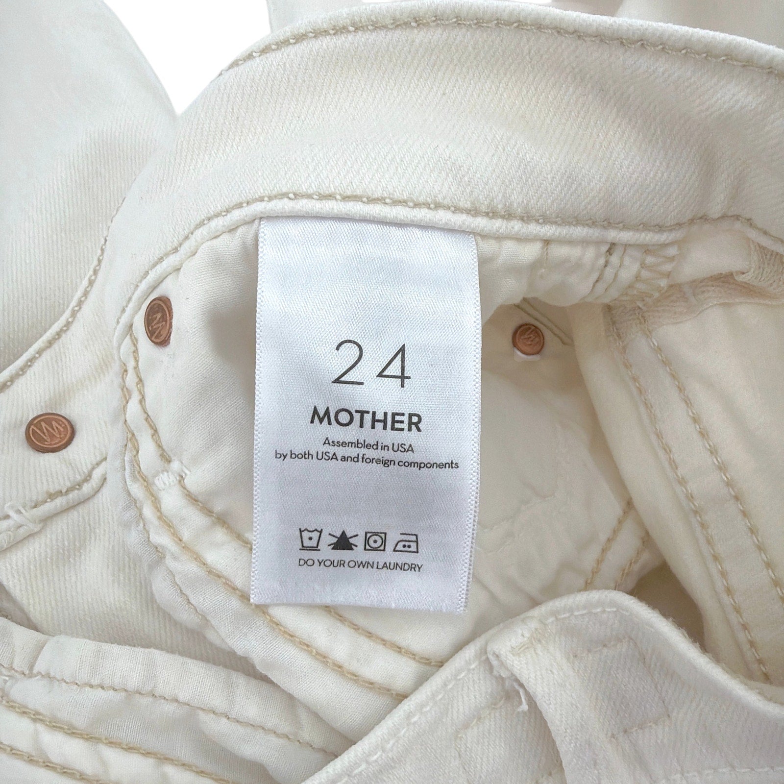 MOTHER The Insider Crop Step Fray in Cream Puffs 24 Mother