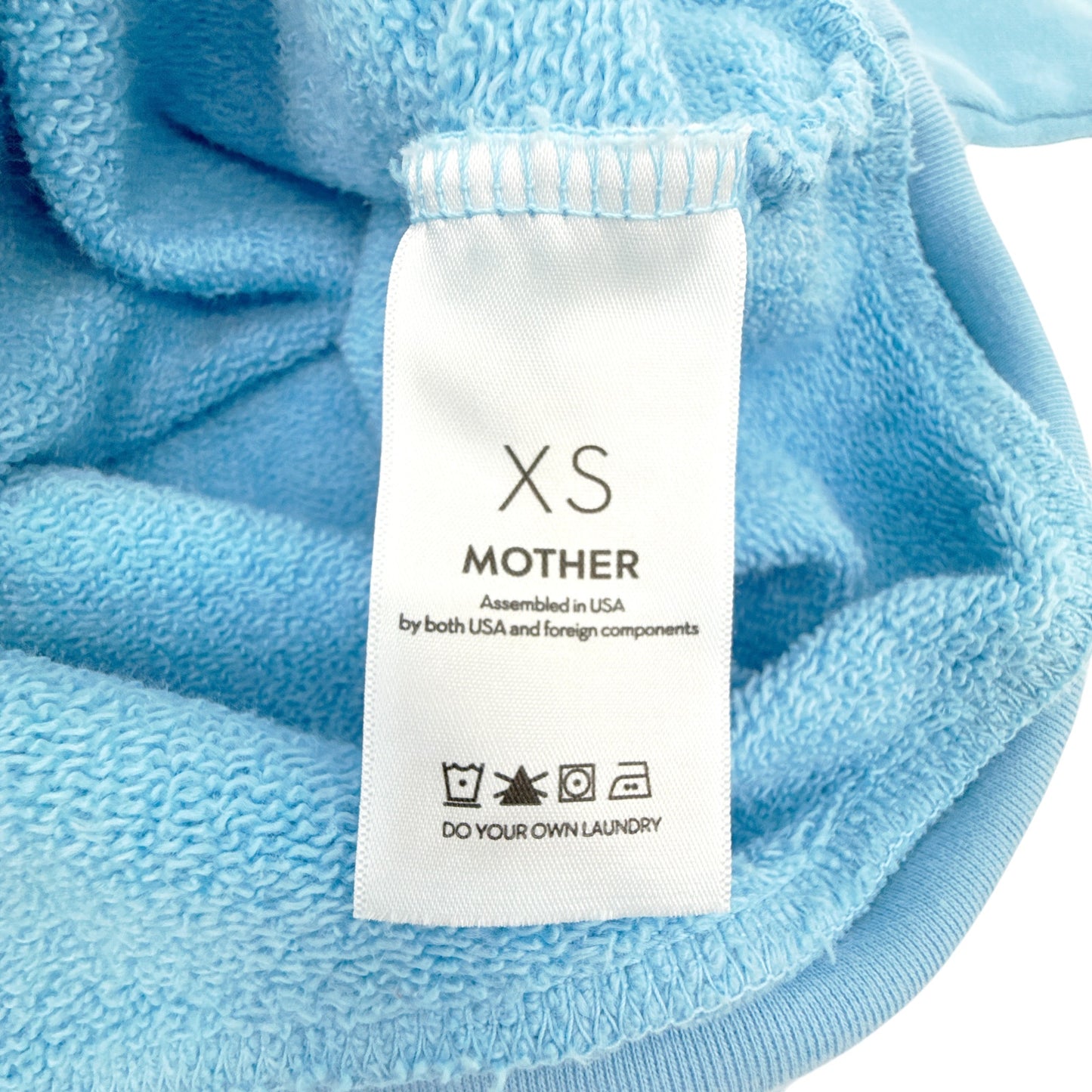 MOTHER The Drop Square Logo Cotton Sweatshirt in Mother High Density XS