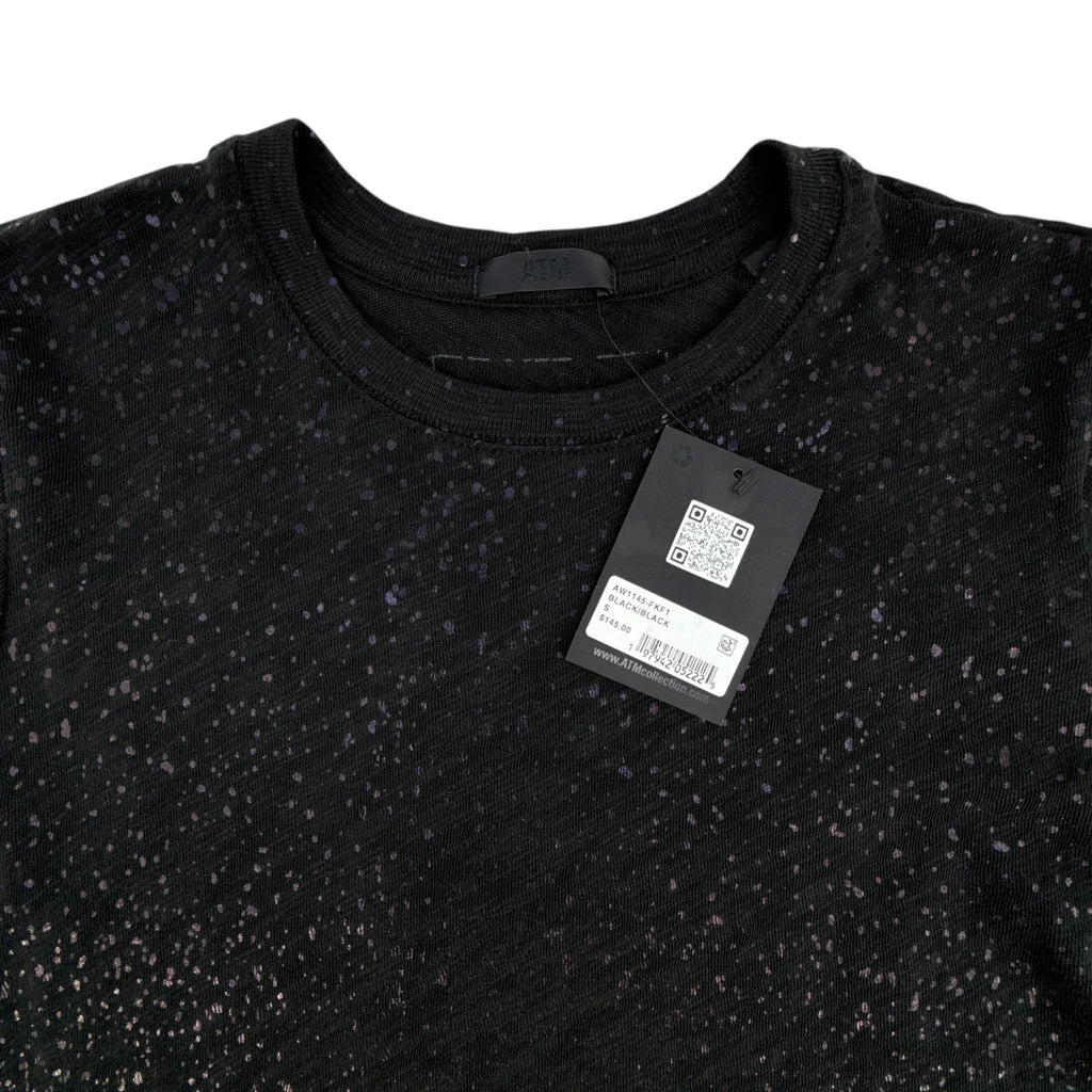 ATM Anthony Thomas Melillo Slub Jersey Schoolboy Tee with Metallic Foil Black S - flyKAMP