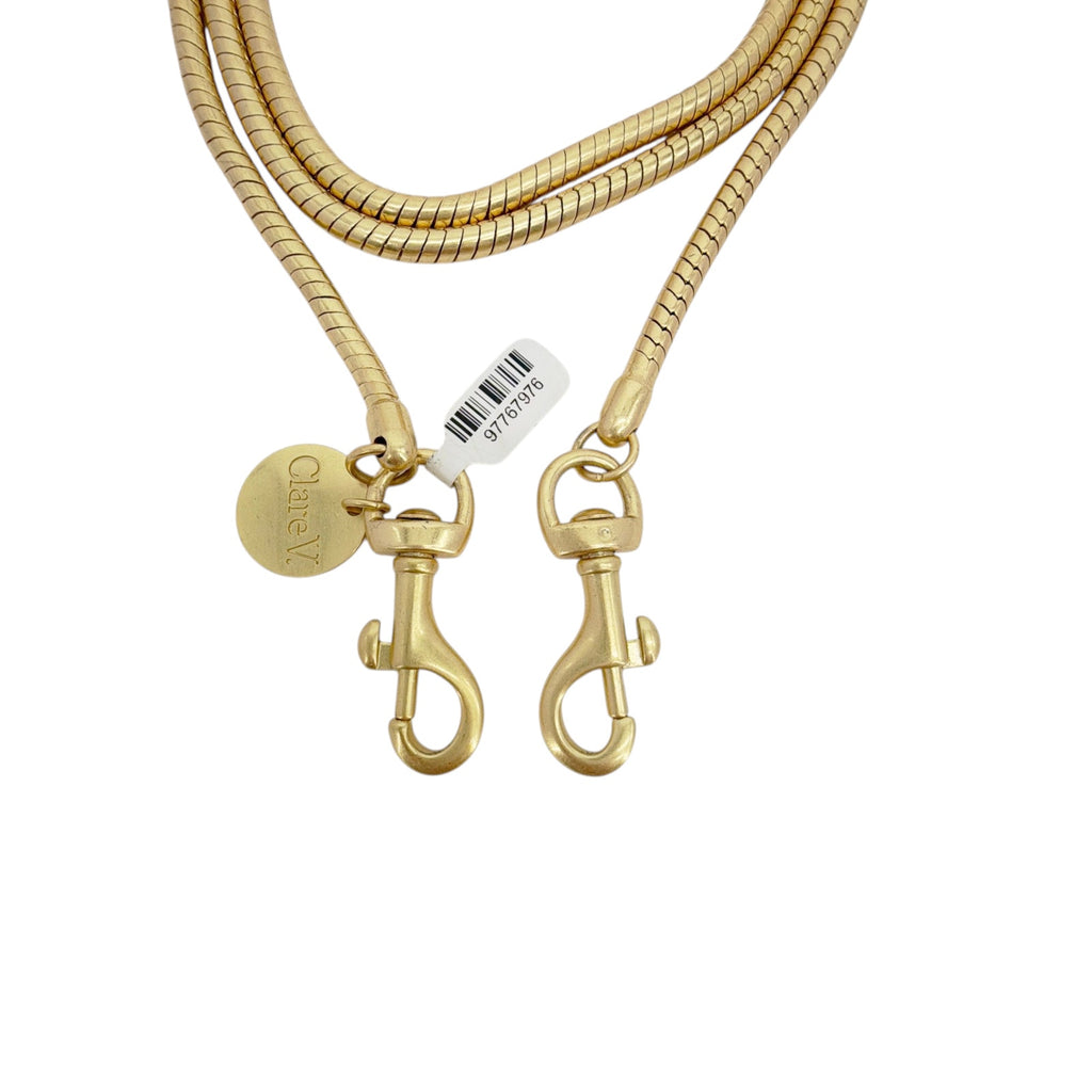CLARE V. Snake Chain Crossbody Strap in Gold Clare V.